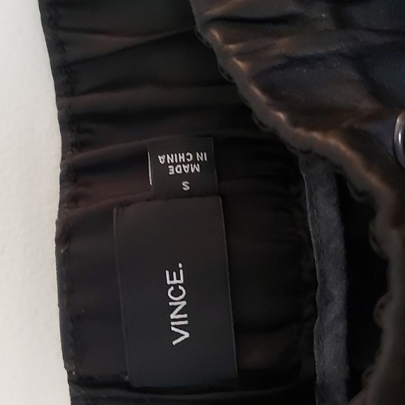 Vince Jogger Style Pants with Faux Leather Waist and Zippered Ankles Size S - Picture 6 of 8